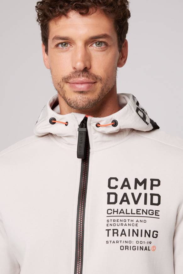 Soccx Kapuzensweatjacke im Materialmix mit Rubber Prints shell 50% Rabatt für begrenzte Zeit