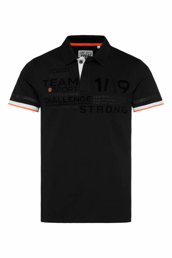Soccx Pikee-Polo mit Flockprint black Meist gekauft