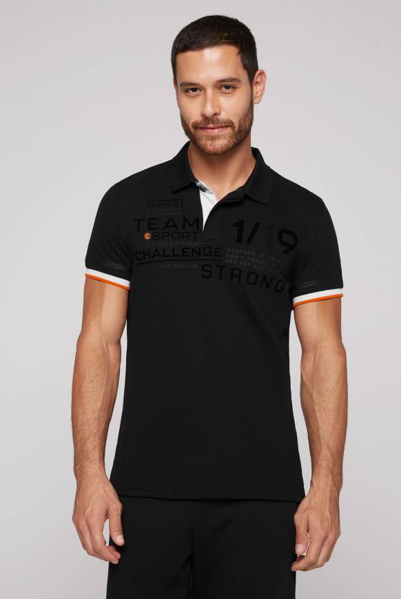 Soccx Pikee-Polo mit Flockprint black Meist gekauft