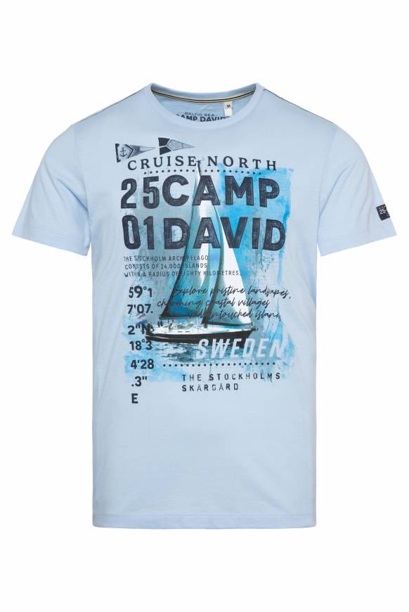 Soccx T-Shirt mit Photoprint summer blue Fabrik Onlineshop