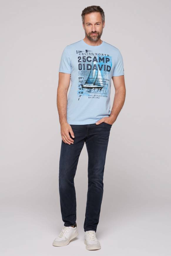 Soccx T-Shirt mit Photoprint summer blue Fabrik Onlineshop