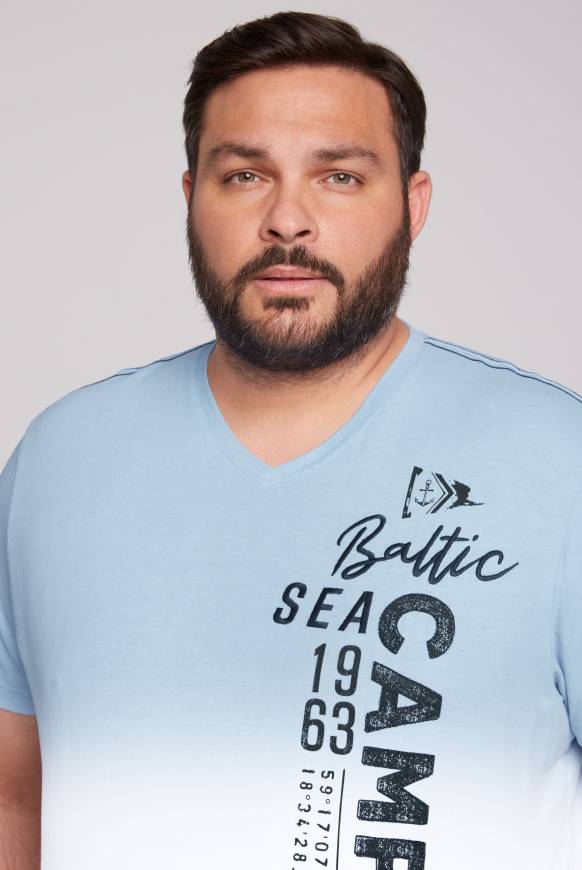 Soccx T-Shirt Dip Dye mit senkrechtem Logo Artwork summer blue Flash Sale