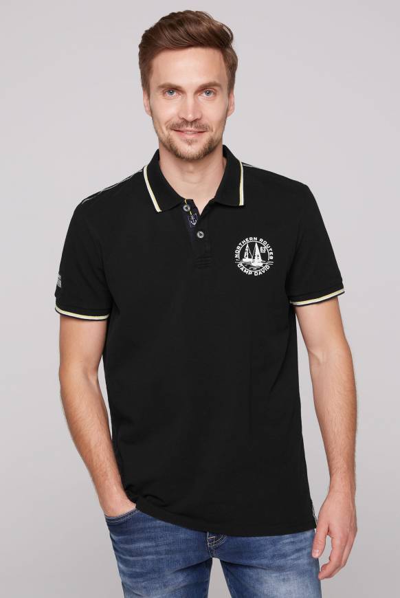 Soccx Pikee-Polo mit Tipping-Effekten black Online Shopping