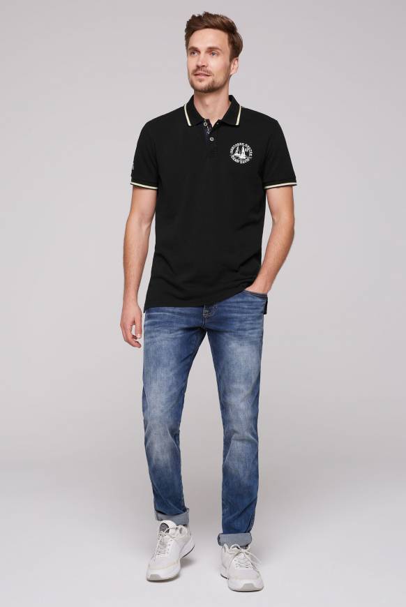 Soccx Pikee-Polo mit Tipping-Effekten black Online Shopping