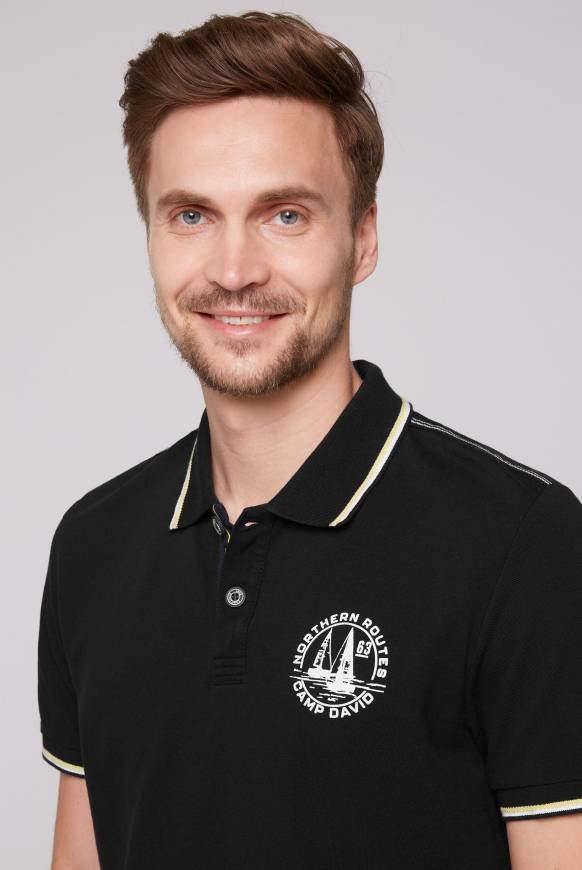 Soccx Pikee-Polo mit Tipping-Effekten black Online Shopping