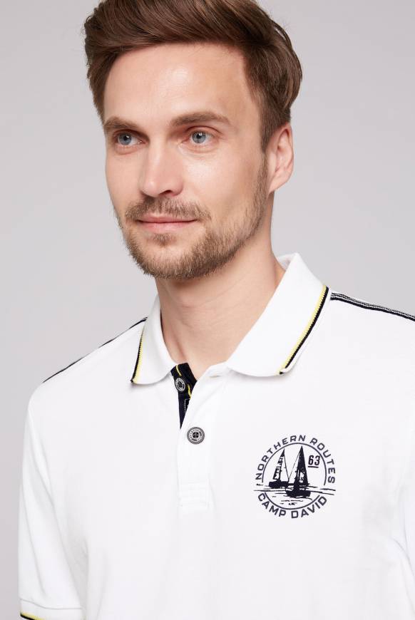 Soccx Pikee-Polo mit Tipping-Effekten opticwhite Exklusivangebot