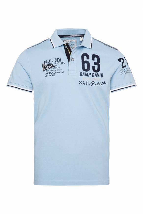 Soccx Kurzarmpolo Pikee mit Logo Artworks summer blue Cyber Monday