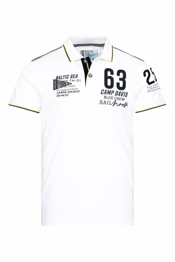 Soccx Kurzarmpolo Pikee mit Logo Artworks opticwhite Weihnachtsangebot