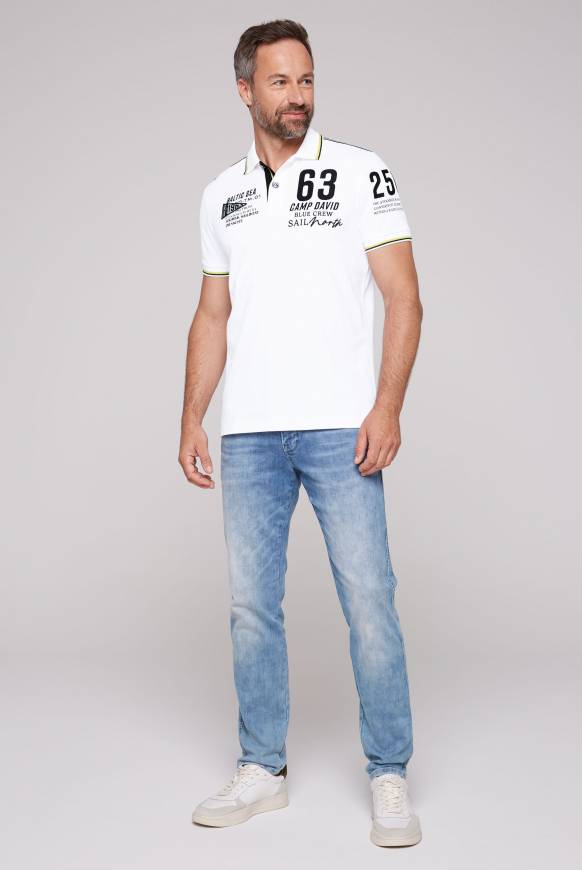 Soccx Kurzarmpolo Pikee mit Logo Artworks opticwhite Weihnachtsangebot
