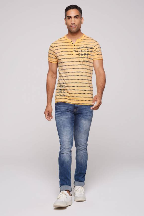 Soccx Gestreiftes Henley-Shirt mit Brusttasche sunrise orange Bestseller
