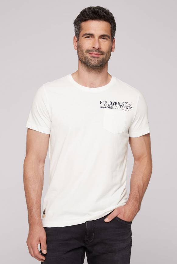 Soccx T-Shirt mit Brusttasche und Rücken-Artwork ivory Räumungsverkauf