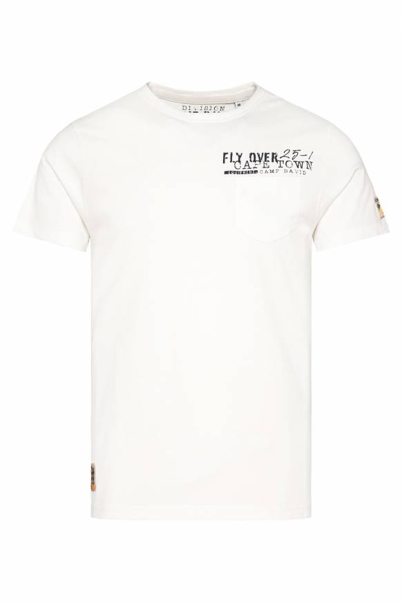 Soccx T-Shirt mit Brusttasche und Rücken-Artwork ivory Räumungsverkauf
