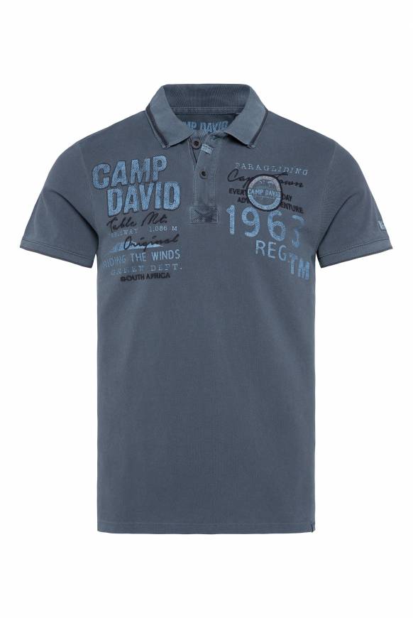 Soccx Pikee-Polo mit Logo-Applikationen blue navy Riesige Ersparnisse