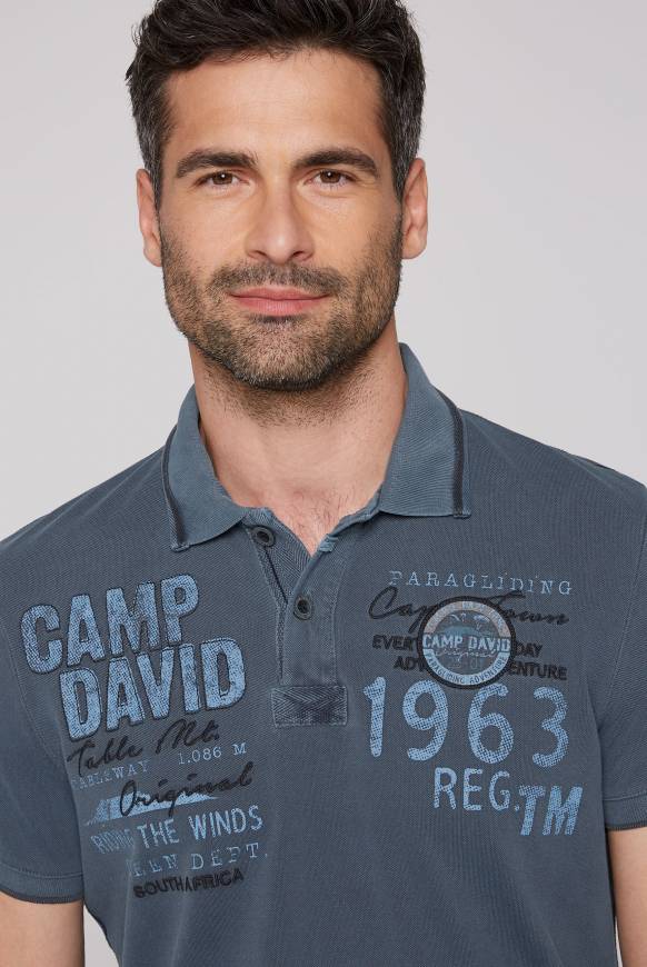 Soccx Pikee-Polo mit Logo-Applikationen blue navy Riesige Ersparnisse