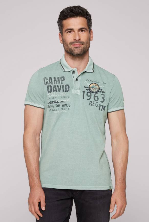 Soccx Pikee-Polo mit Logo-Applikationen teal VIP-Rabatte