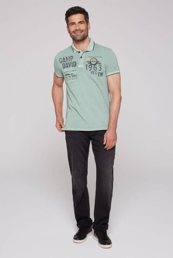 Soccx Pikee-Polo mit Logo-Applikationen teal VIP-Rabatte