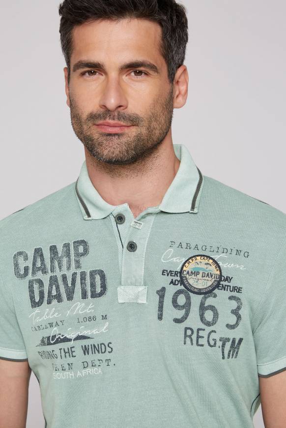 Soccx Pikee-Polo mit Logo-Applikationen teal VIP-Rabatte