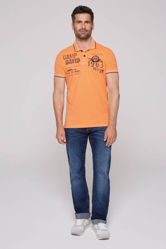 Soccx Pikee-Polo mit Logo-Applikationen sunrise orange Tiefpreis