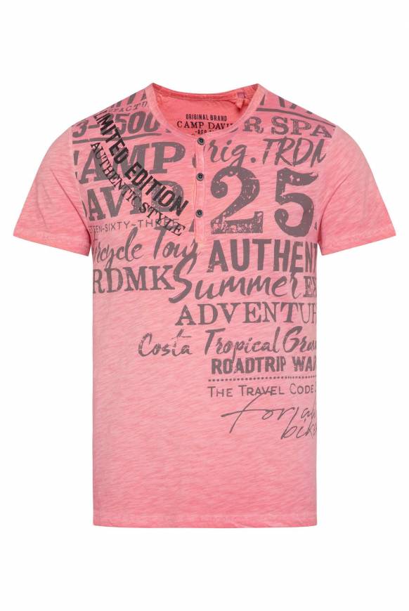 Soccx Henley-Shirt mit Artwork im Used Look sunrise M Neueste Stile