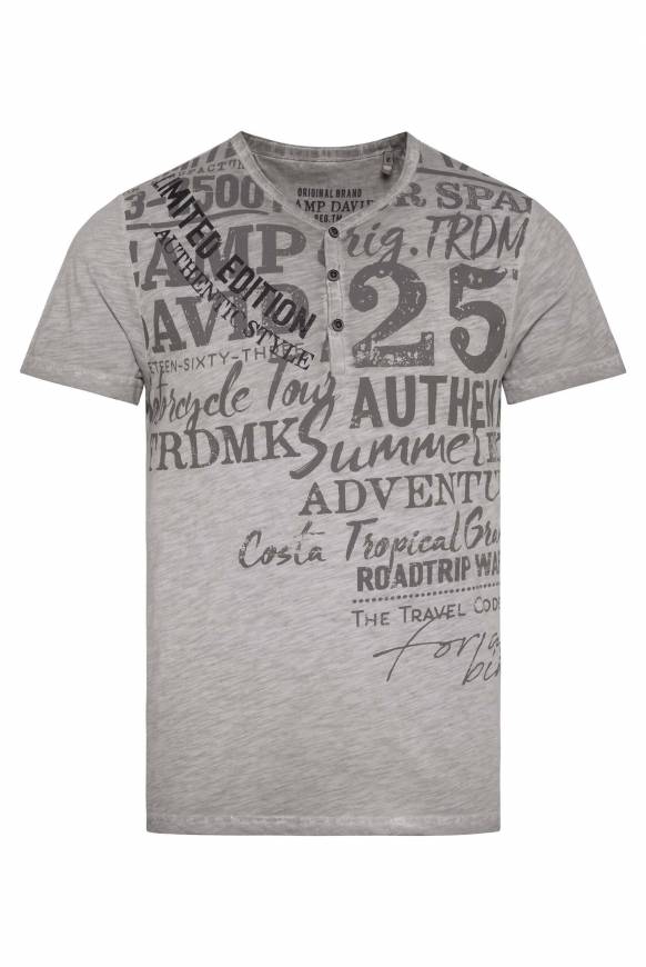 Soccx Henley-Shirt mit Artwork im Used Look shadow M Letzte 2 Tage