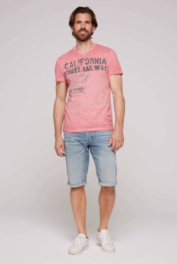 Soccx T-Shirt mit V-Neck im Vintage Style sunrise M Vierteljährliche Förderung