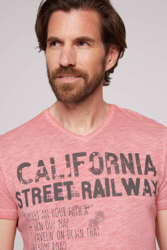 Soccx T-Shirt mit V-Neck im Vintage Style sunrise M Vierteljährliche Förderung