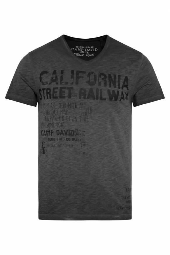 Soccx T-Shirt mit V-Neck im Vintage Style black M Nur noch ein Tag übrig