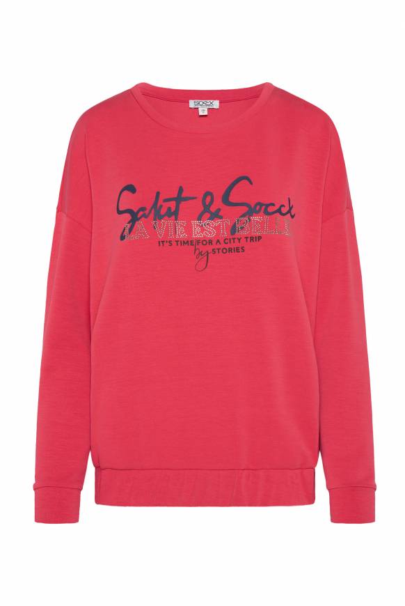 Soccx Sweatshirt mit Gummizugsaum pinky red Fabrikladen