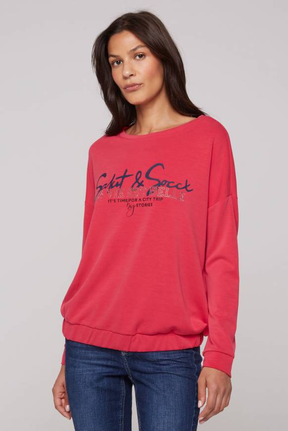Soccx Sweatshirt mit Gummizugsaum pinky red Fabrikladen