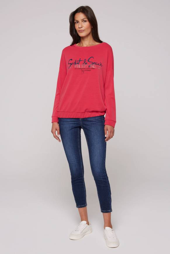 Soccx Sweatshirt mit Gummizugsaum pinky red Fabrikladen