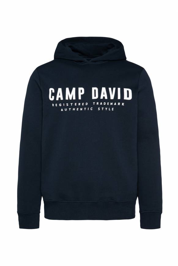 Soccx Basic Hoodie mit Logo Print blue navy Outlet