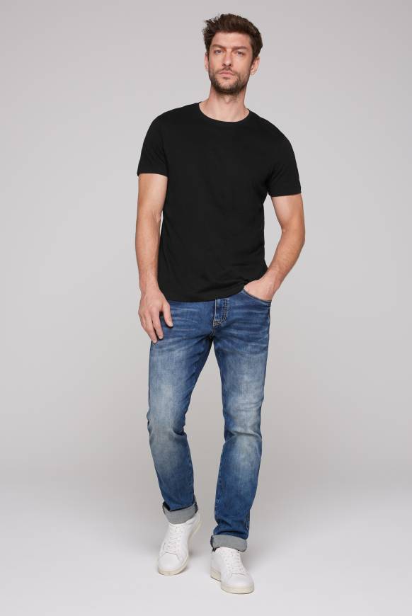Soccx Basic T-Shirt Rundhals 2er-Pack black Verkauf