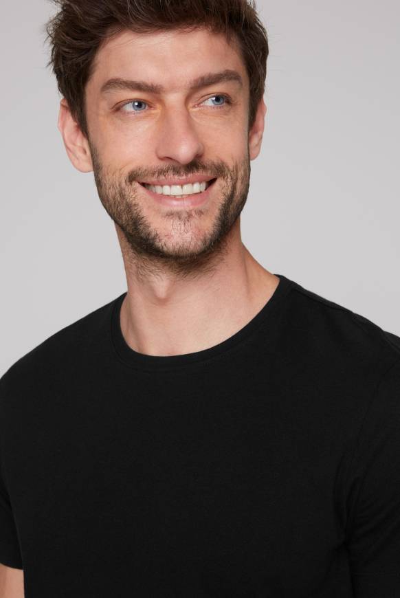 Soccx Basic T-Shirt Rundhals 2er-Pack black Verkauf