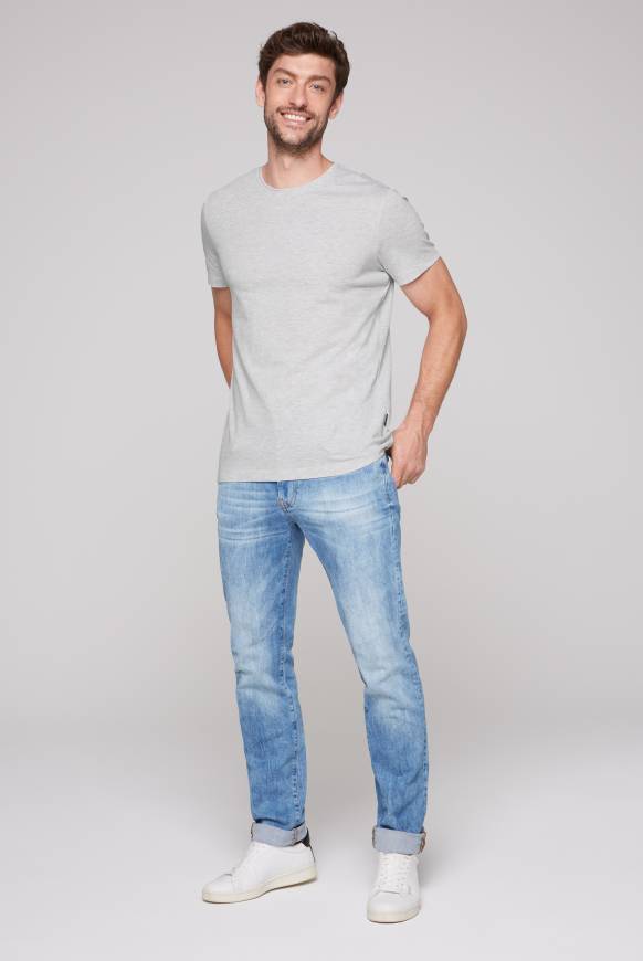 Soccx Basic T-Shirt Rundhals 2er-Pack grey melange Angebote