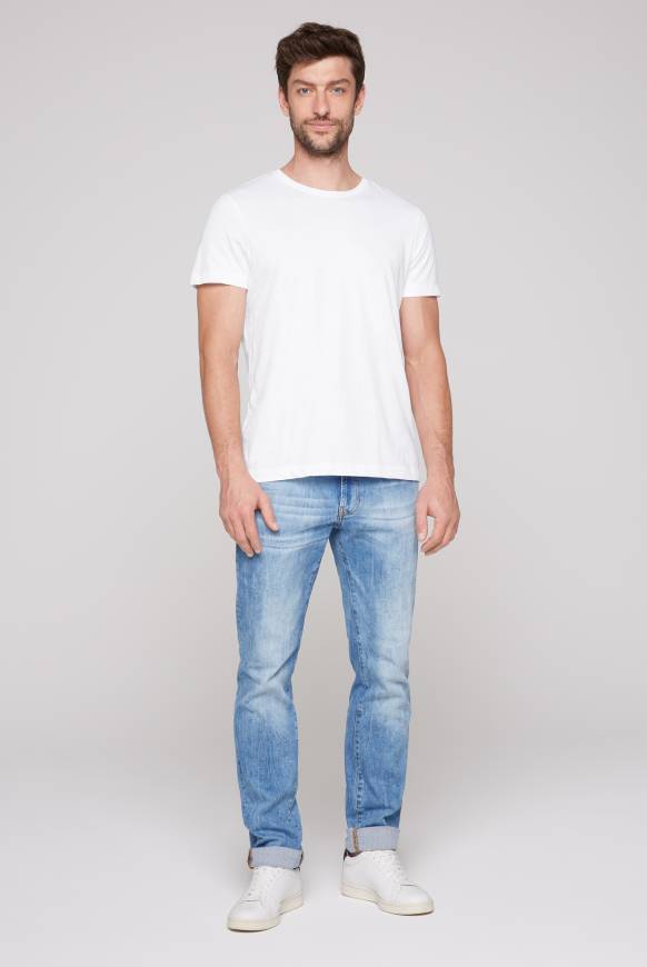Soccx Basic T-Shirt Rundhals 2er-Pack opticwhite Hotsell