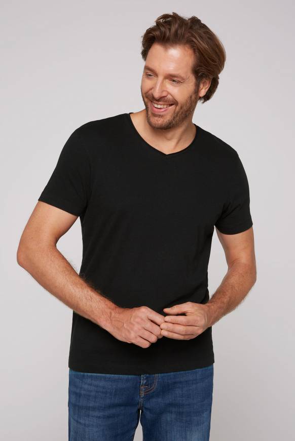 Soccx Basic T-Shirt V-Neck 2er-Pack black im Angebot