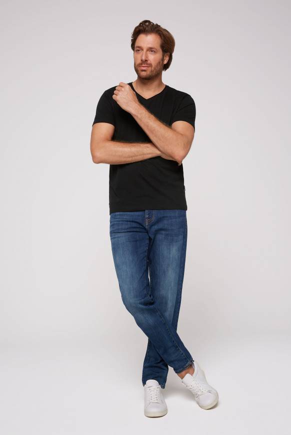 Soccx Basic T-Shirt V-Neck 2er-Pack black im Angebot