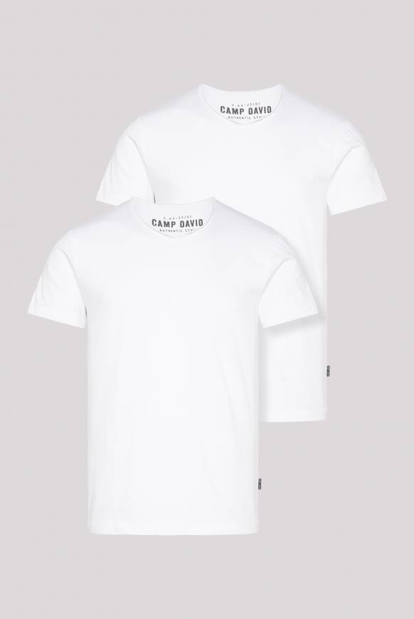 Soccx Basic T-Shirt V-Neck 2er-Pack opticwhite Günstiger Verkauf