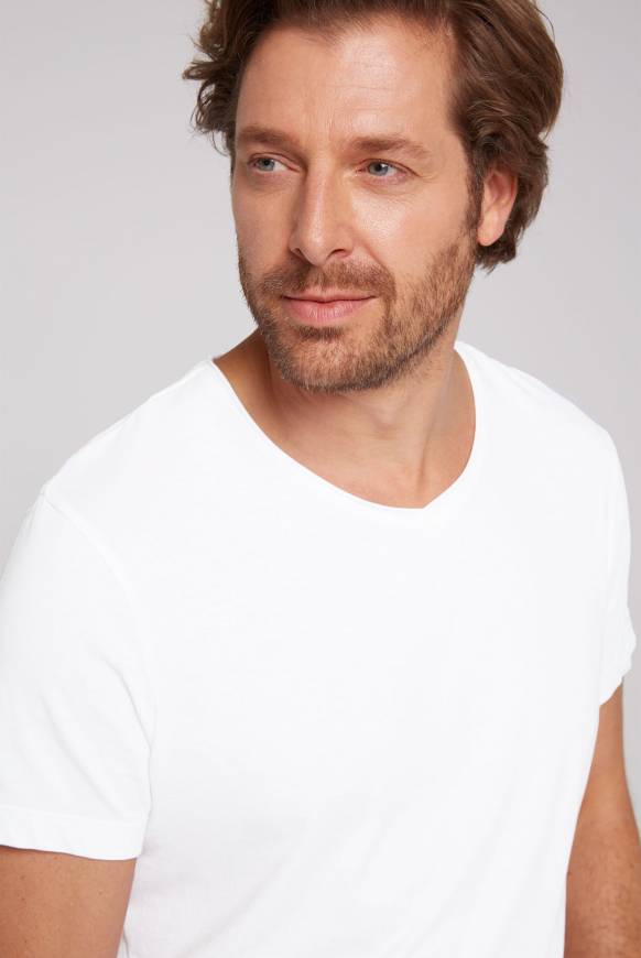 Soccx Basic T-Shirt V-Neck 2er-Pack opticwhite Günstiger Verkauf
