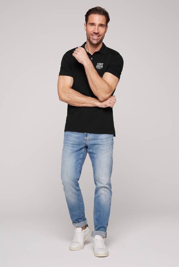 Soccx Basic Pikee-Polo mit Logo-Stickerei black Kostenloser Versand