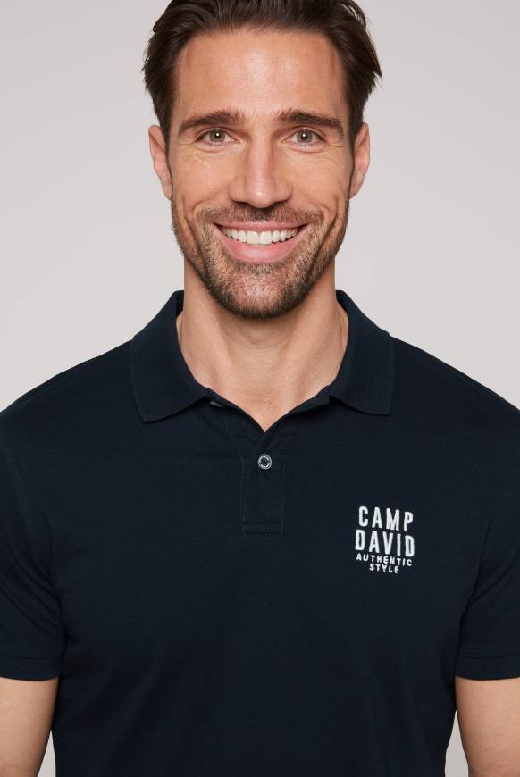 Soccx Basic Pikee-Polo mit Logo-Stickerei blue navy Limitierter Zeitrabatt