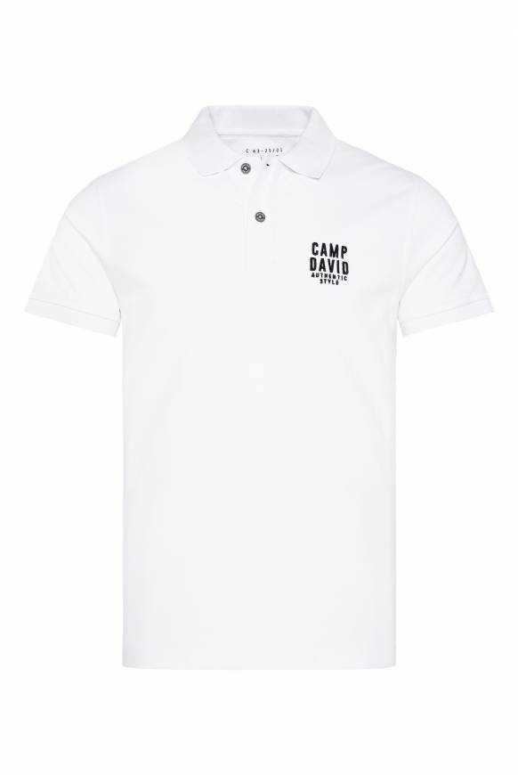 Soccx Basic Pikee-Polo mit Logo-Stickerei opticwhite Fabrik Onlineshop