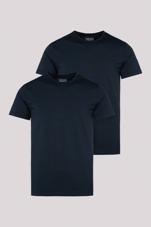 Soccx Basic T-Shirt mit Rundhalsausschnitt, Doppelpack blue navy / blue navy Sonderangebot