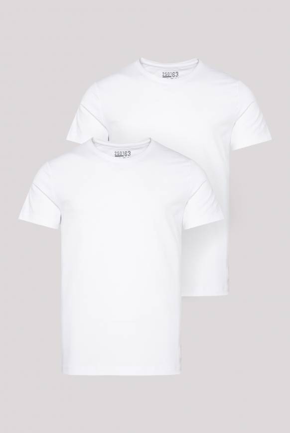 Soccx Basic T-Shirt mit Rundhalsausschnitt, Doppelpack optic white / optic white Rabatt