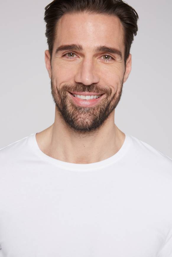 Soccx Basic T-Shirt mit Rundhalsausschnitt, Doppelpack optic white / optic white Rabatt