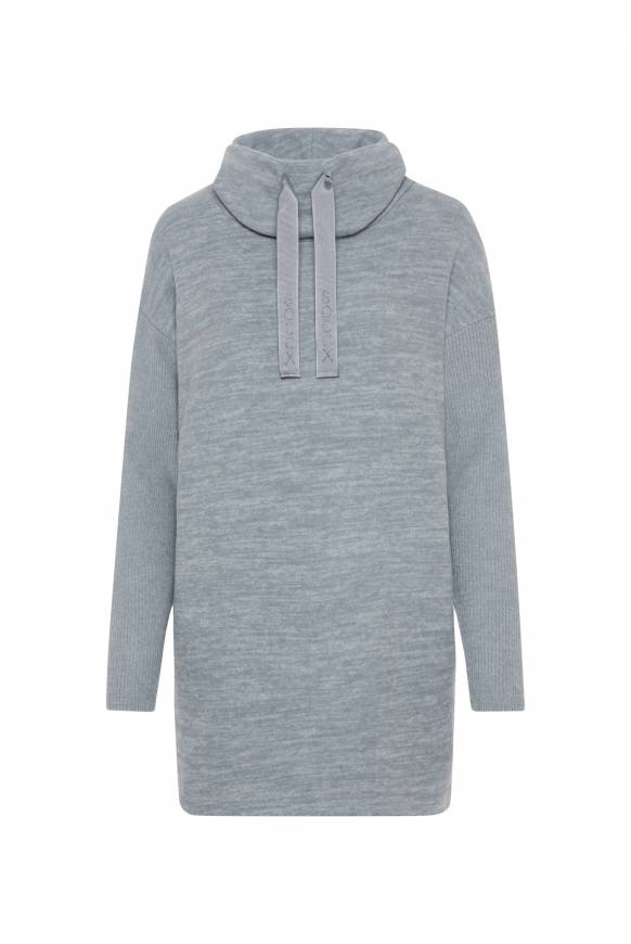 Soccx Meliertes Strickkleid mit Rollkragen cold grey melange Saisonschlussverkauf