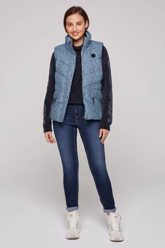 Soccx Steppweste mit filigranem All Over Print cool grey Cyber Monday