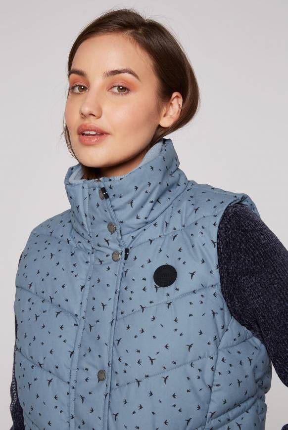 Soccx Steppweste mit filigranem All Over Print cool grey Cyber Monday