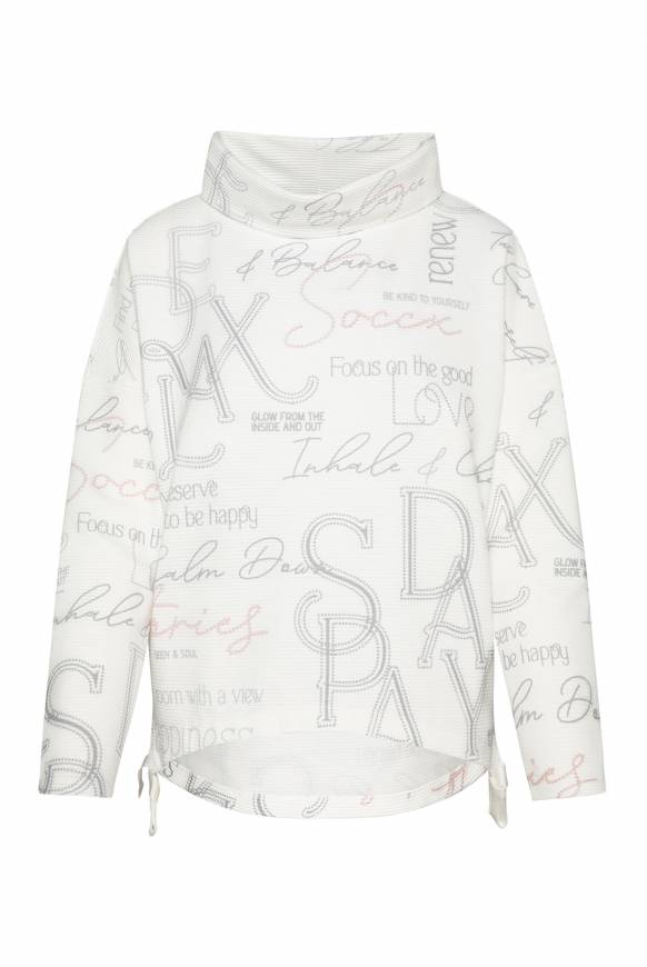 Soccx Strukturiertes Sweatshirt mit All Over Print opticwhite Muttertagsangebot