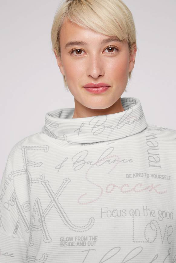 Soccx Strukturiertes Sweatshirt mit All Over Print opticwhite Muttertagsangebot